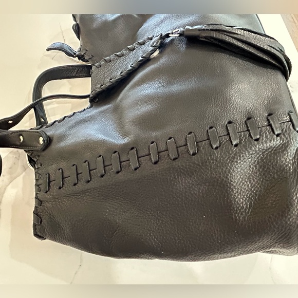 Rosanna Nichole black leather Super soft HOBO purse with snake pattern lining - Picture 16 of 16